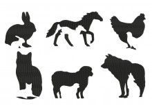 Stickserie - Mama Baby Tier Silhouette